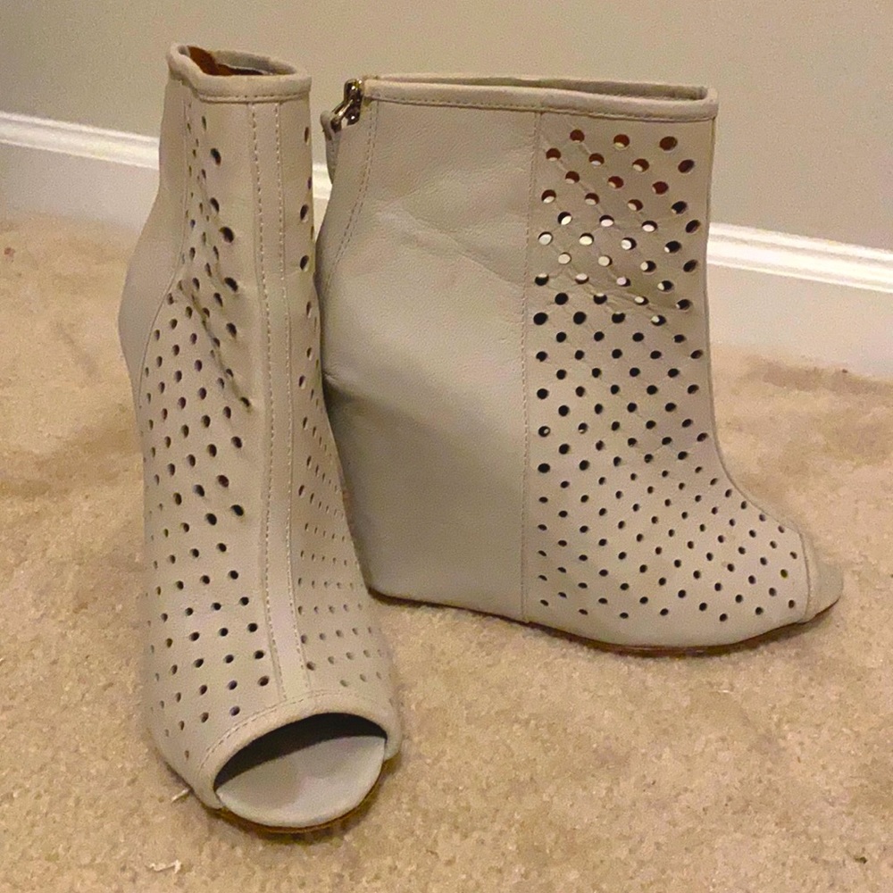 White Suede Wedges by Rebecca Minkoff
